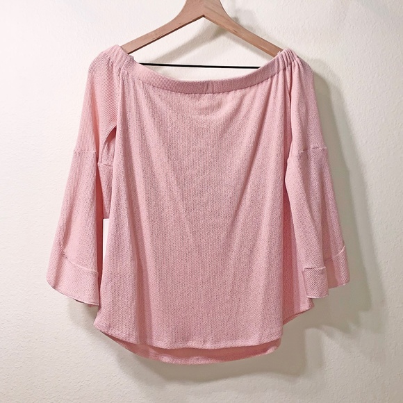 Coverstitched Soft Pink Waffle Sweatshirt - Picture 1 of 7